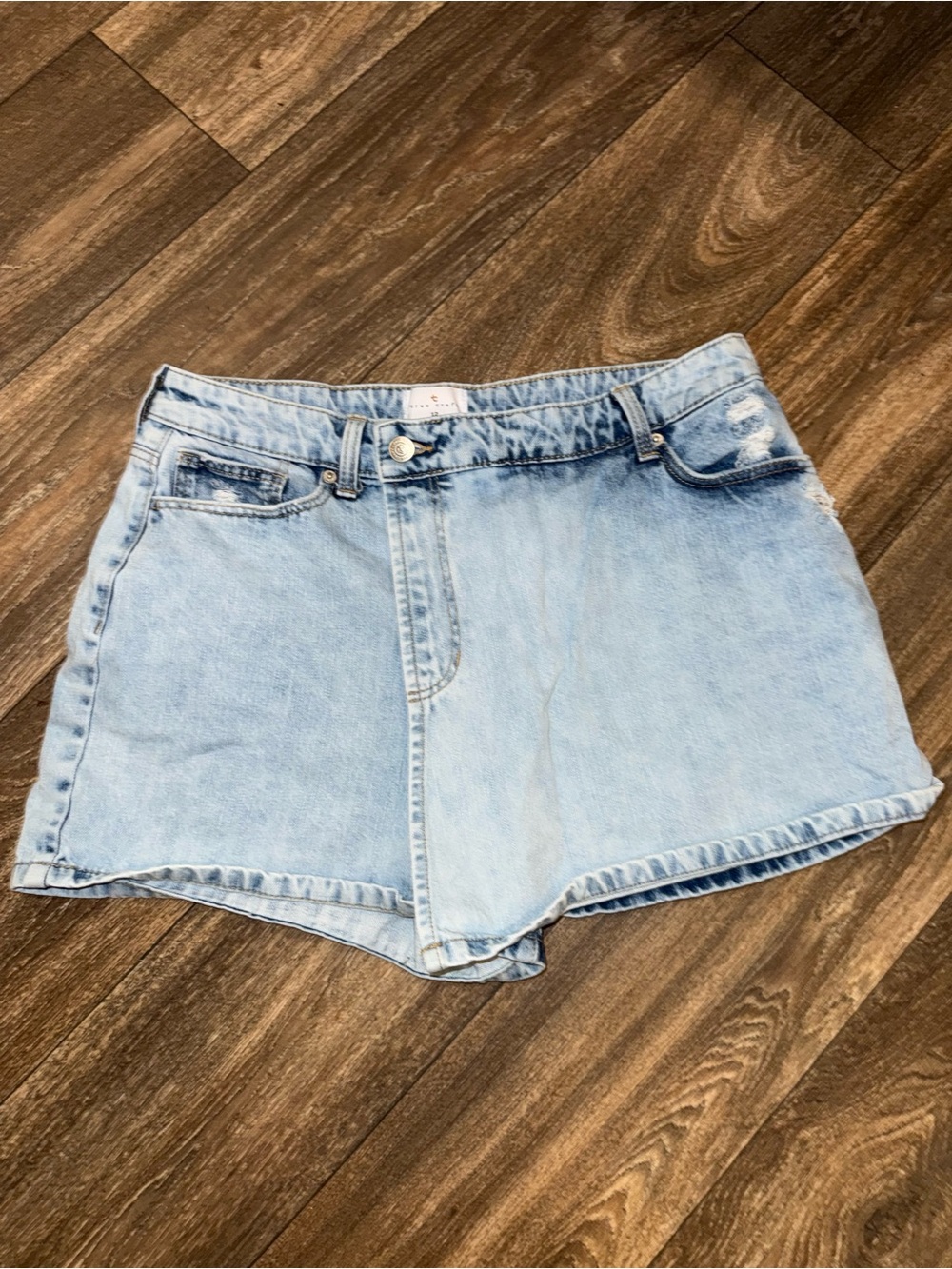 True Craft Pale Blue High-Rise Denim Skort